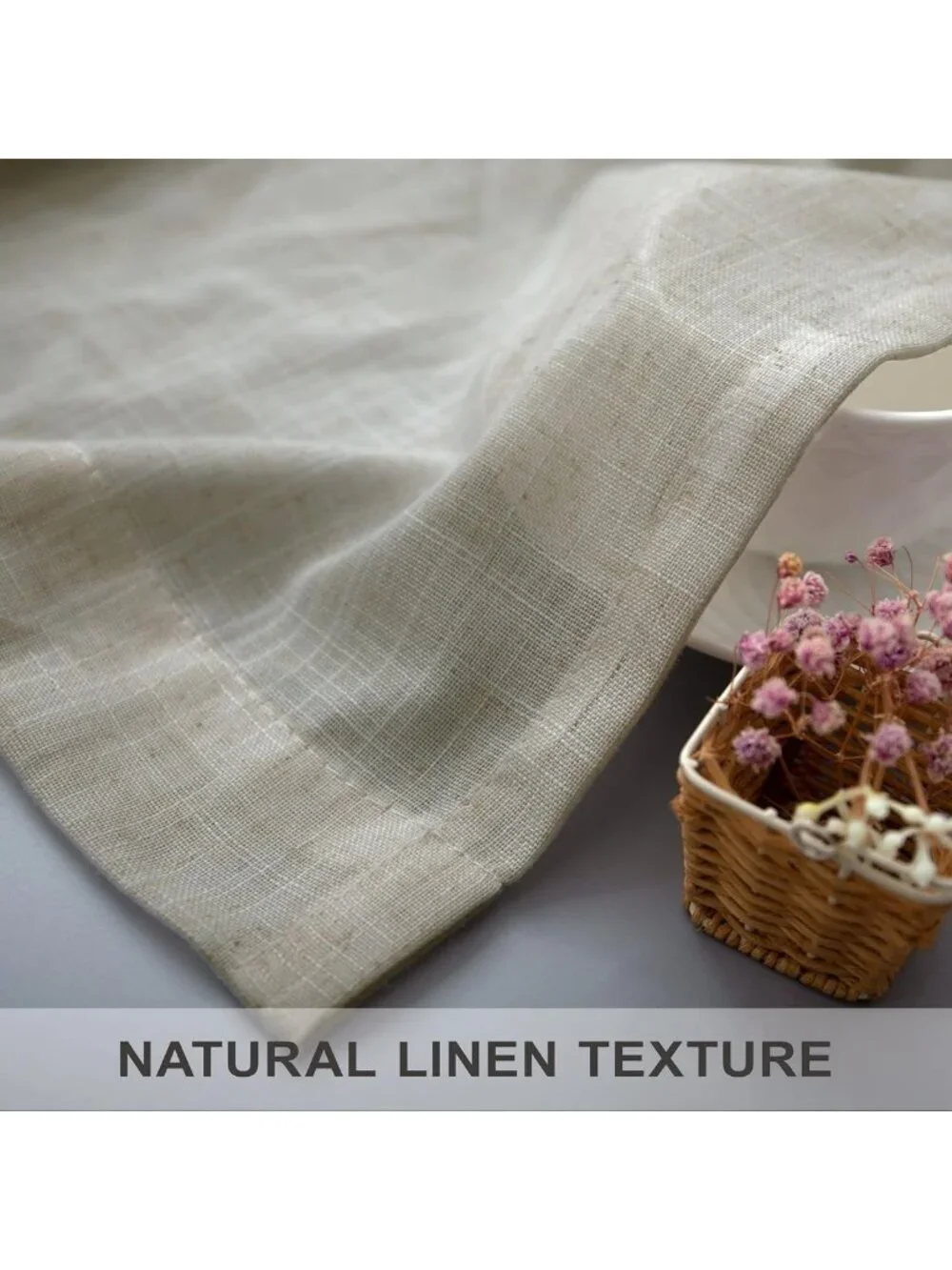 Rustic Farmhouse Flax Linen Curtains 90